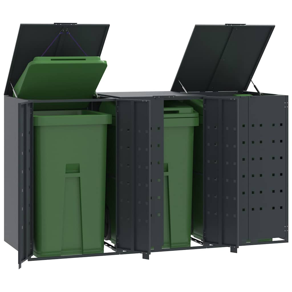 Mülltonnenbox Für 2 Tonnen 138X79X117 Cm Stahl Anthrazit
