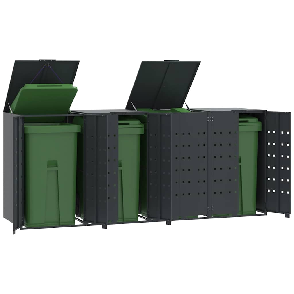 Mülltonnenbox Für 2 Tonnen 138X79X117 Cm Stahl Anthrazit