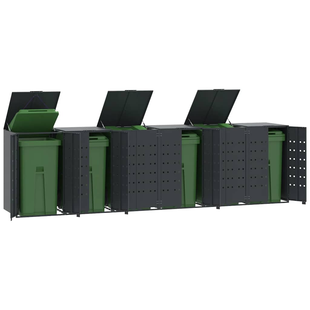 Mülltonnenbox Für 2 Tonnen 138X79X117 Cm Stahl Anthrazit