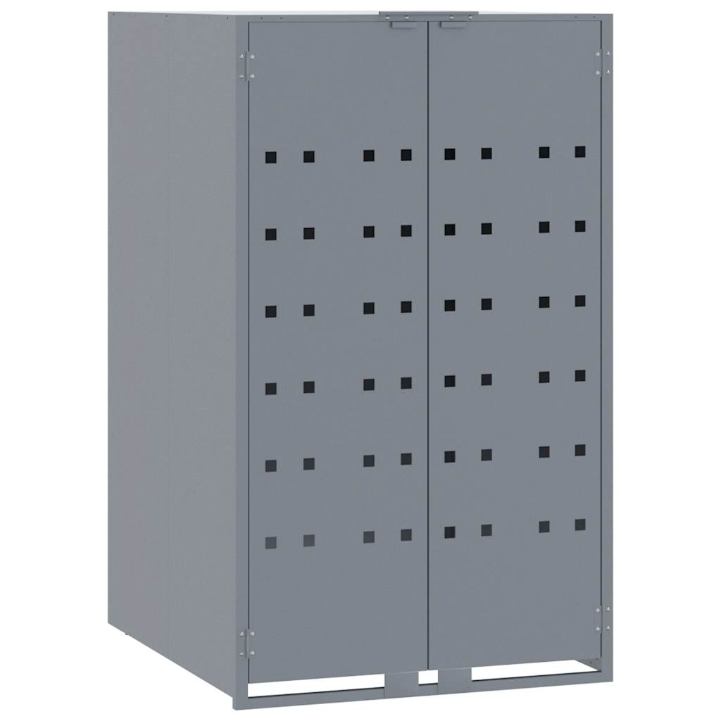 Mülltonnenbox Für 4 Tonnen 276X79X117 Cm Stahl Grau