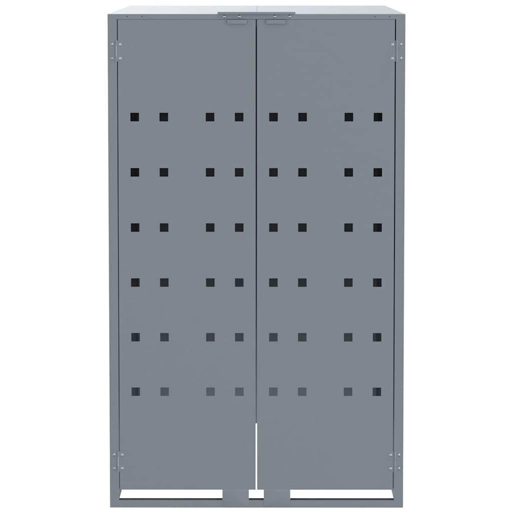 Mülltonnenbox Für 4 Tonnen 276X79X117 Cm Stahl Grau