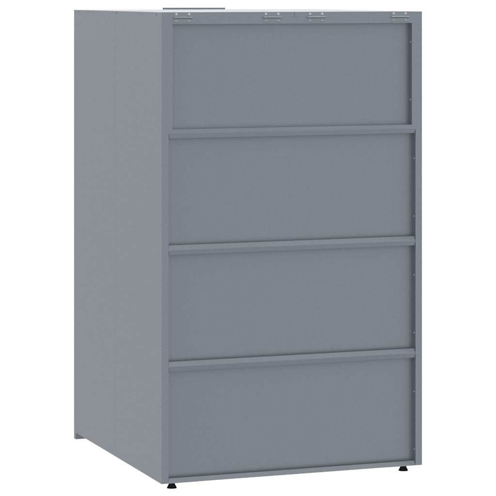 Mülltonnenbox Für 4 Tonnen 276X79X117 Cm Stahl Grau