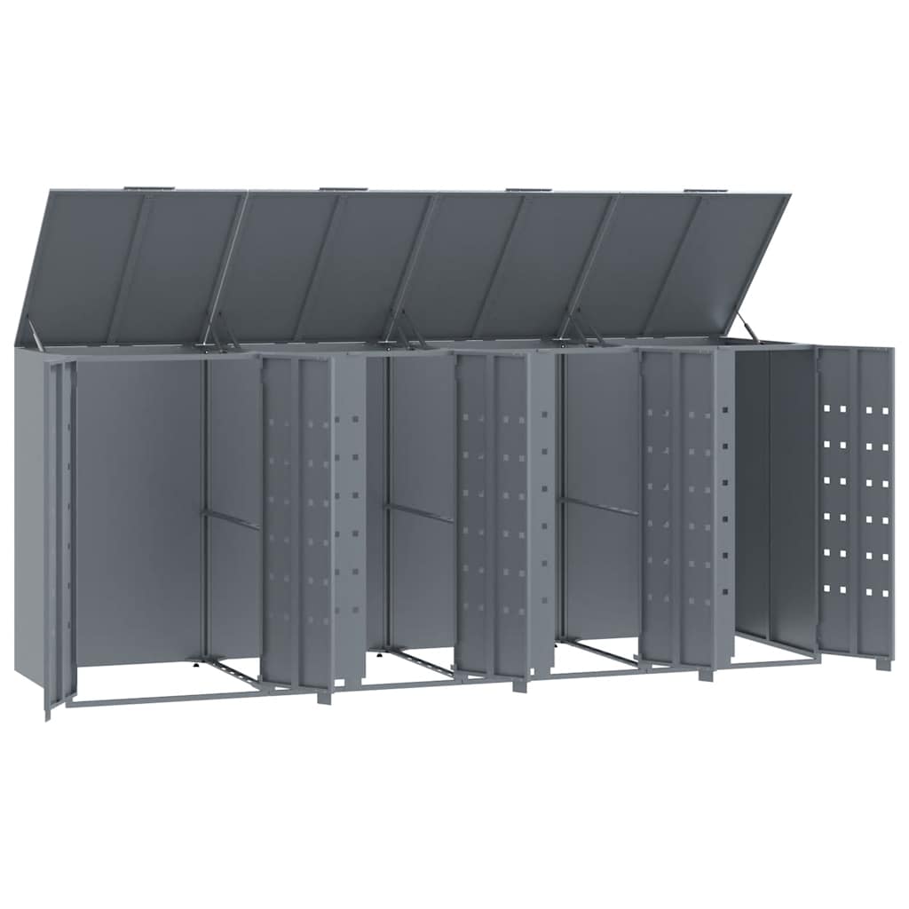 Mülltonnenbox Für 4 Tonnen 276X79X117 Cm Stahl Grau