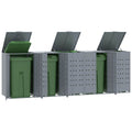 Mülltonnenbox Für 4 Tonnen 276X79X117 Cm Stahl Grau