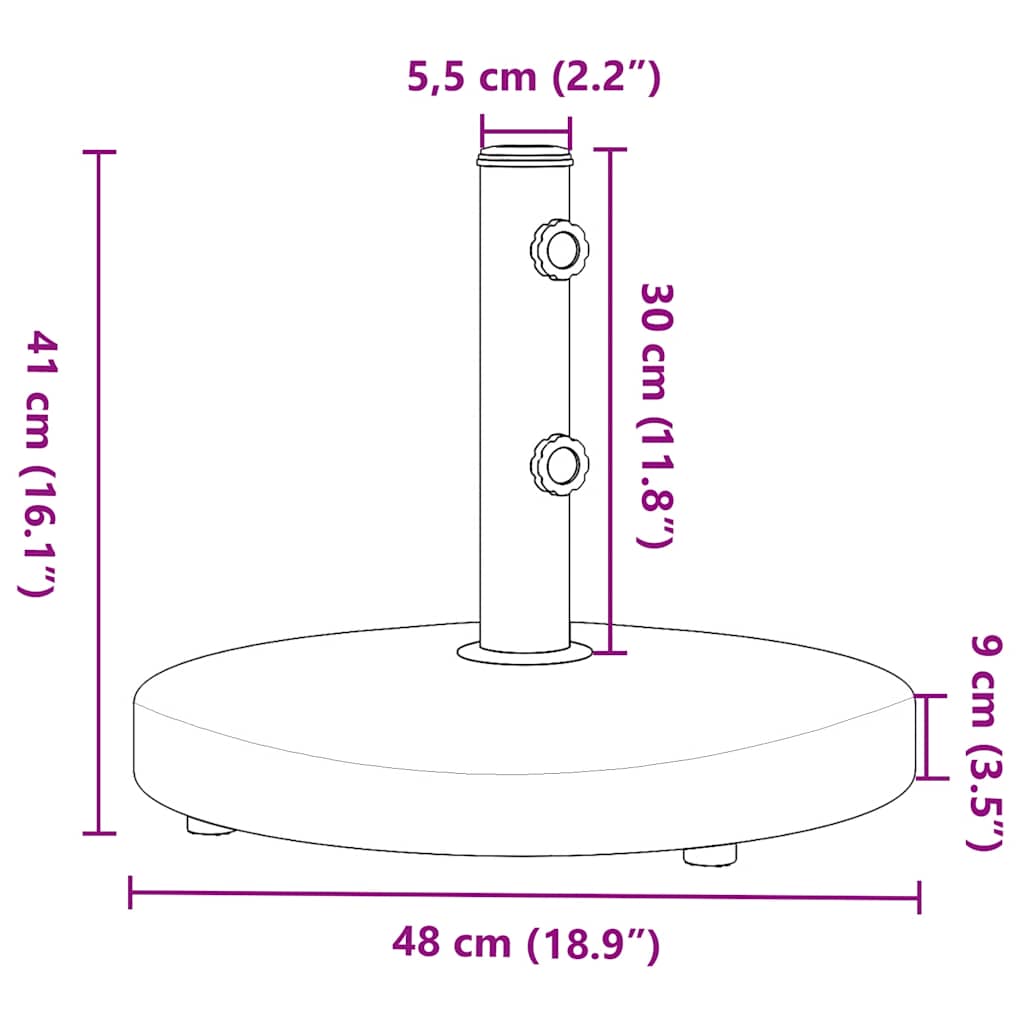 Sonnenschirmständer Ø32/38/48 Mm Mast Rund