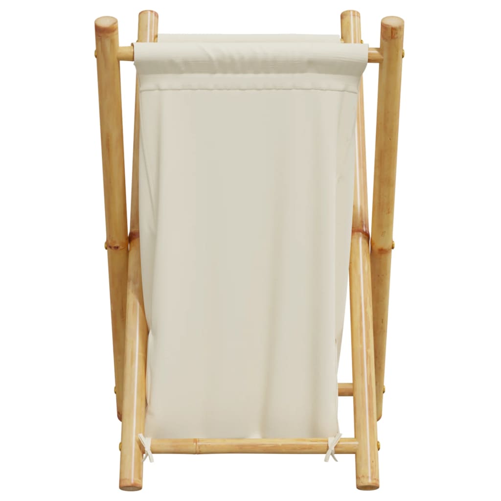Wäschekorb Cremeweiß 41,5X36X63,5 Cm Bambus