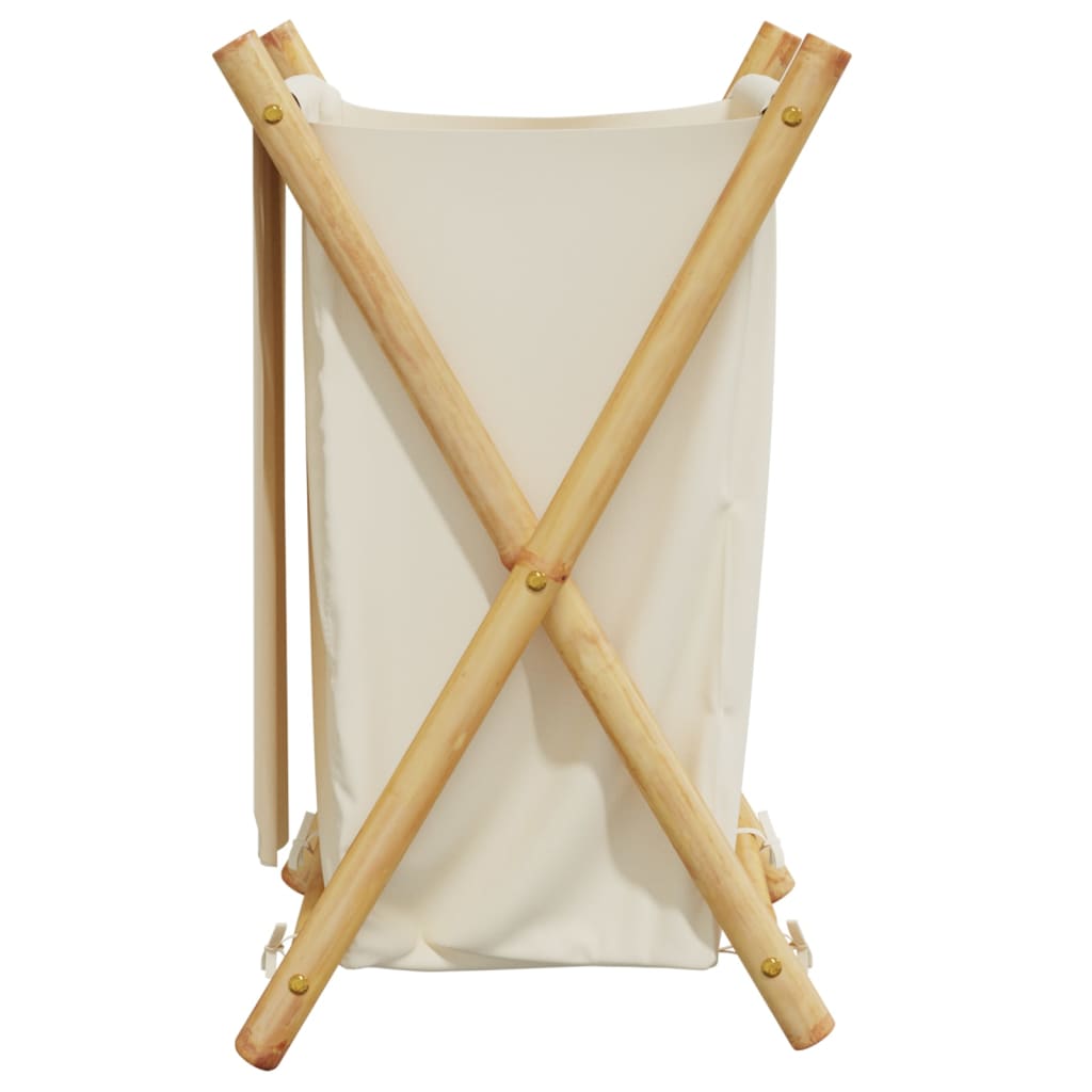 Wäschekorb Cremeweiß 41,5X36X63,5 Cm Bambus