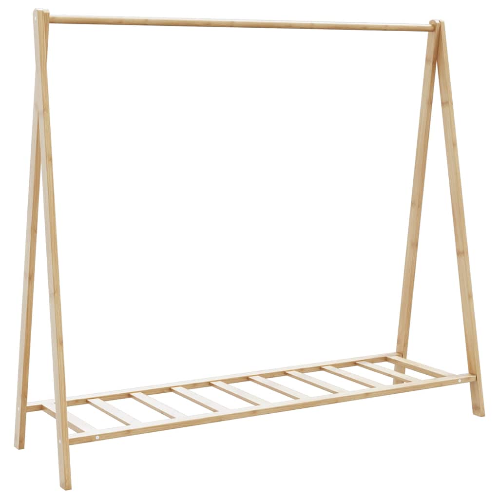 Kleiderständer Mit Ablagen Und Rollen 106X34X106,5 Cm Bambus