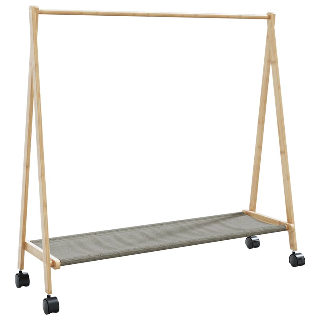 Kleiderständer Mit Ablagen Und Rollen 106X34X106,5 Cm Bambus