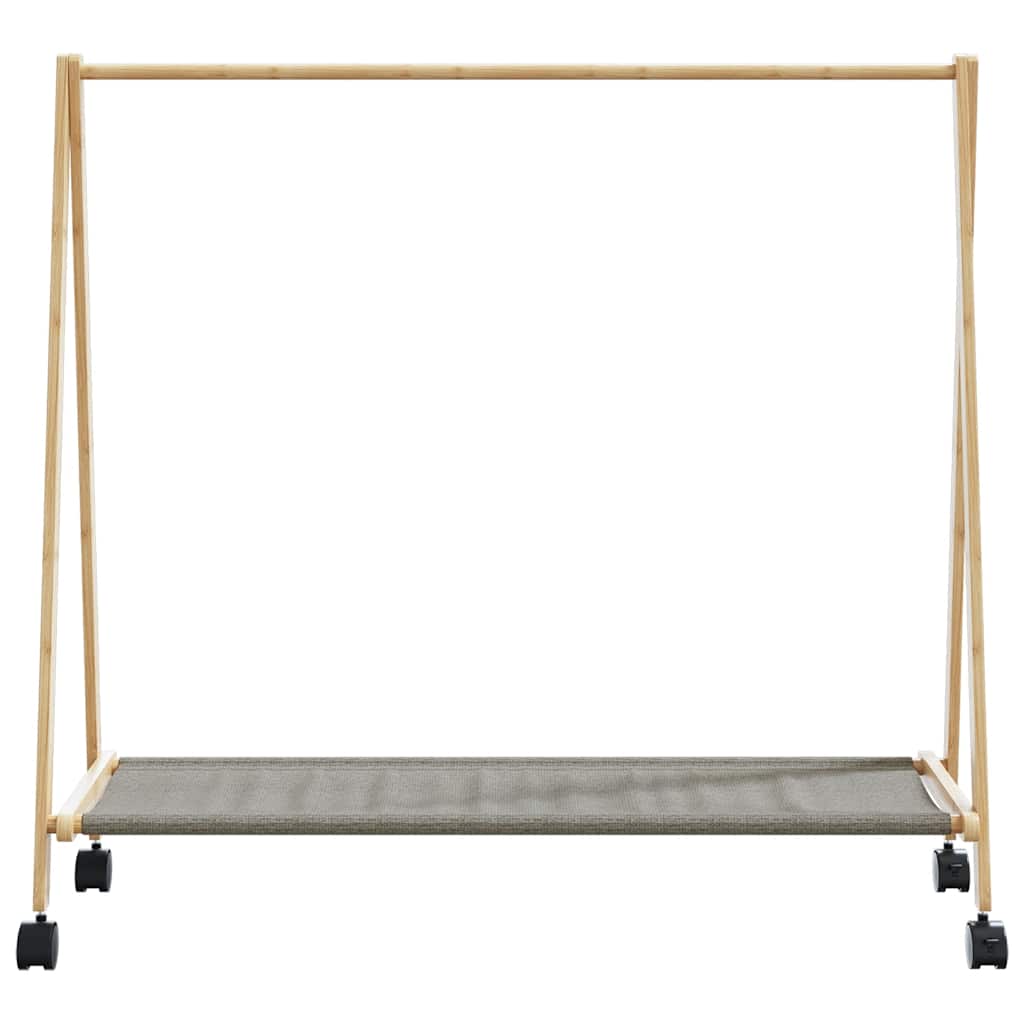 Kleiderständer Mit Ablagen Und Rollen 106X34X106,5 Cm Bambus