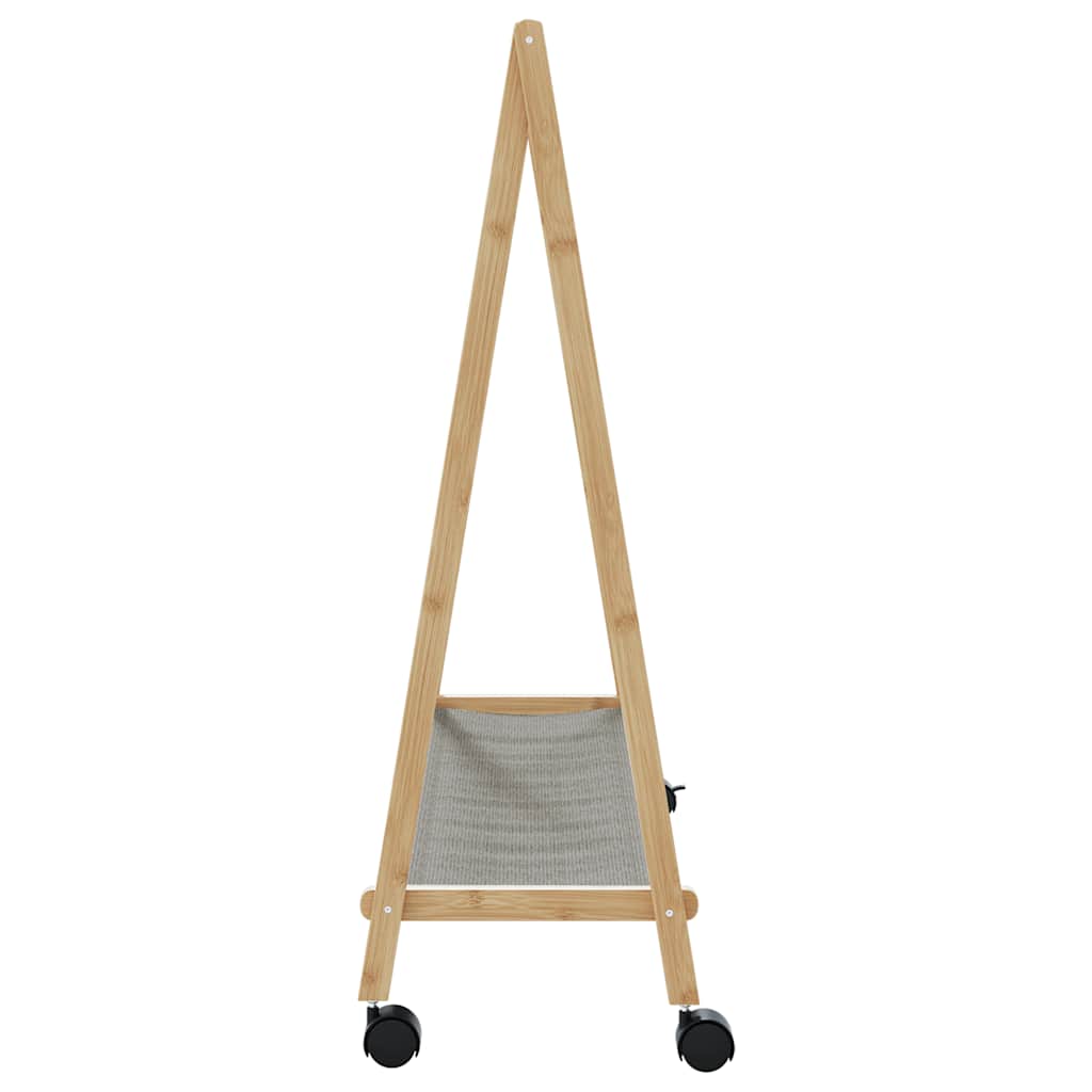 Kleiderständer Mit Ablagen Und Rollen 106X34X106,5 Cm Bambus