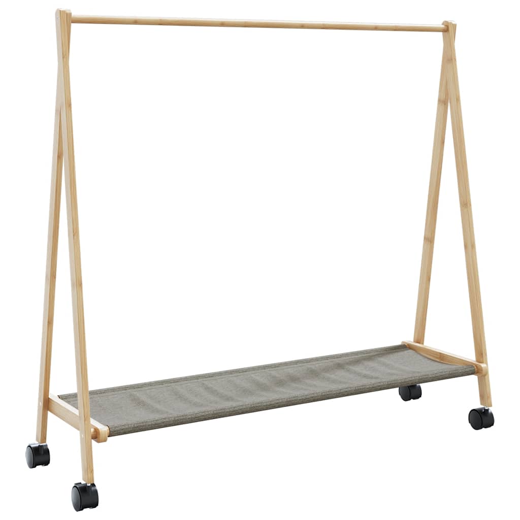 Kleiderständer Mit Ablagen Und Rollen 106X34X106,5 Cm Bambus