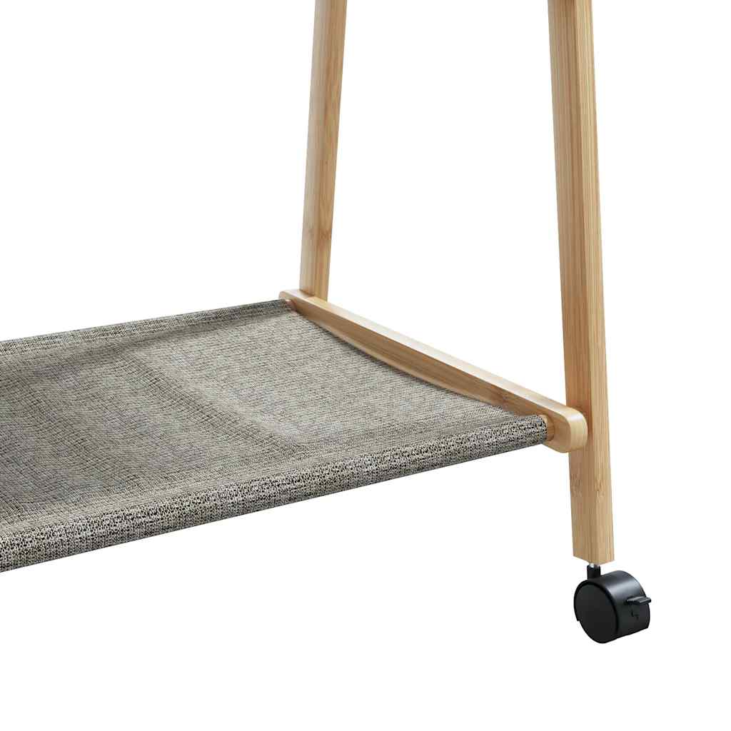 Kleiderständer Mit Ablagen Und Rollen 106X34X106,5 Cm Bambus