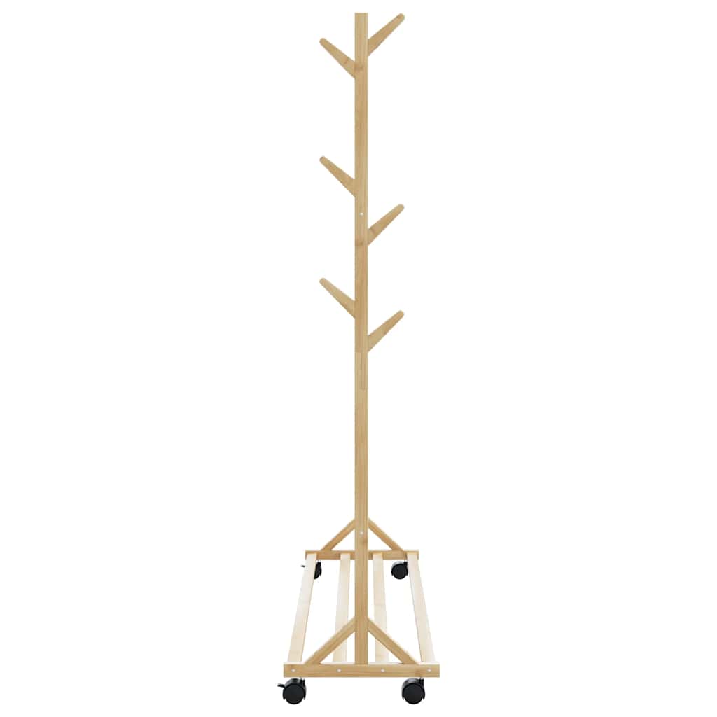 Kleiderständer Mit Haken Und Rollen 100X35X157 Cm Bambus