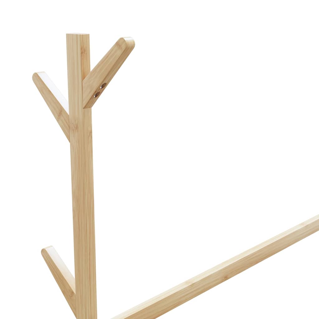 Kleiderständer Mit Haken Und Rollen 100X35X157 Cm Bambus