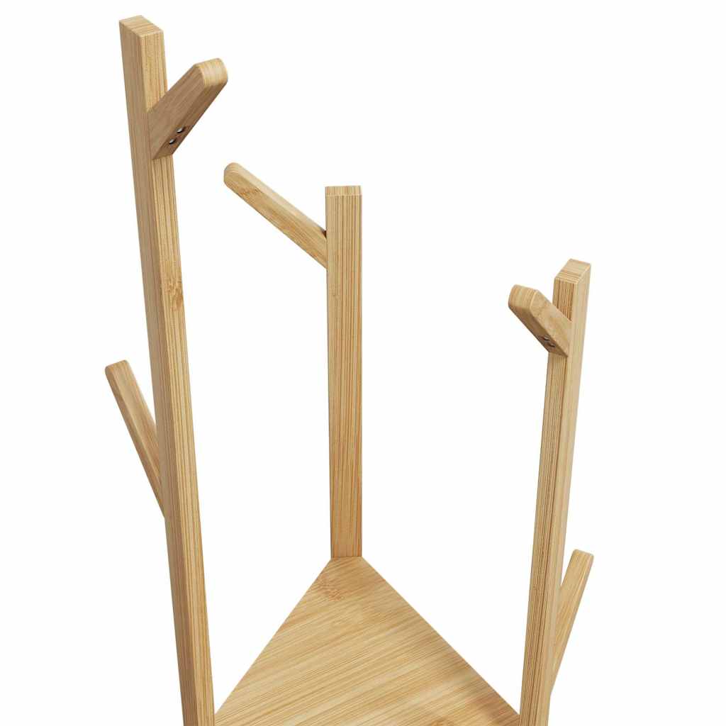 Kleiderständer Mit Haken Und Ablagen 39X33X166 Cm Bambus