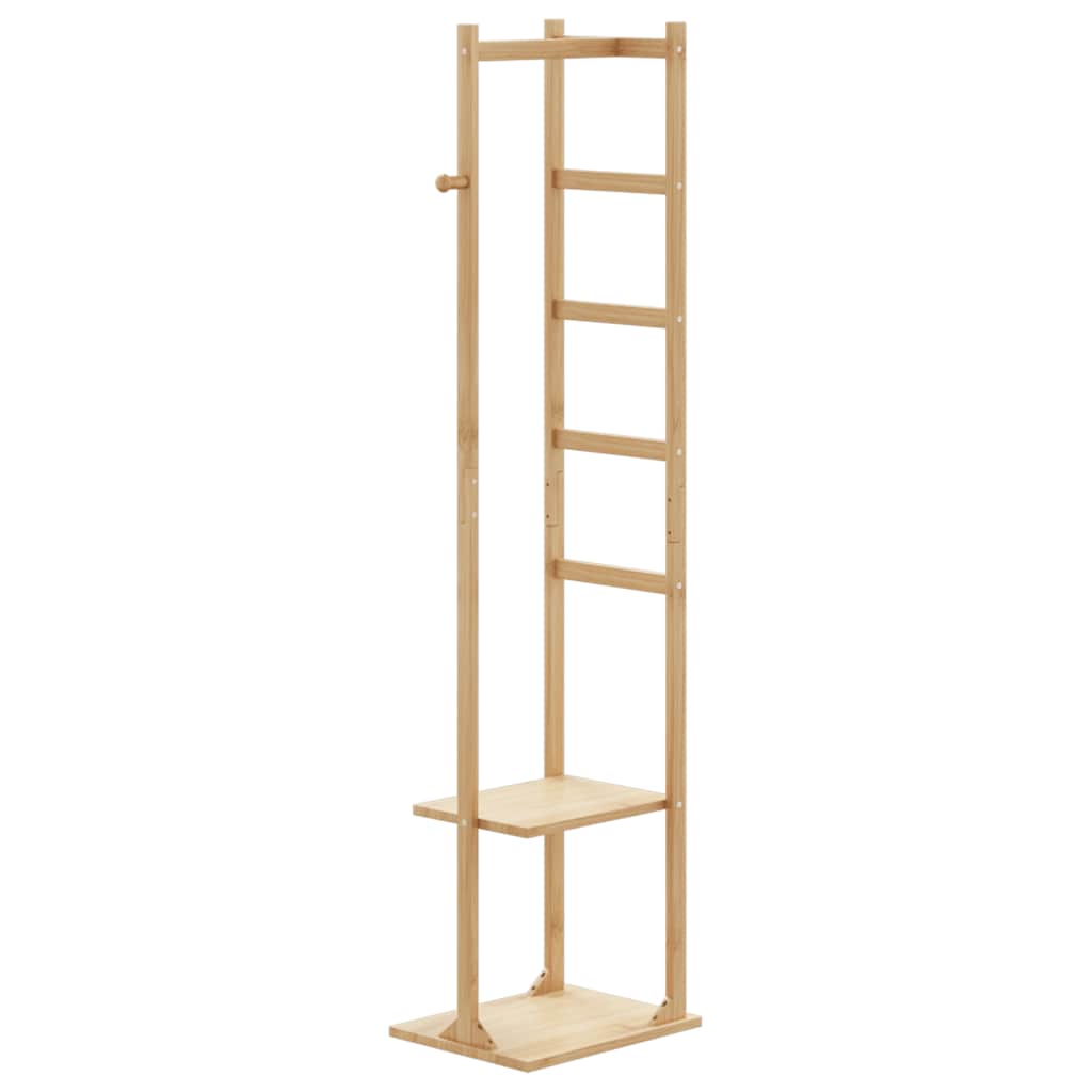 Kleiderständer Mit Haken Und Ablagen 38,5X30X156 Cm Bambus