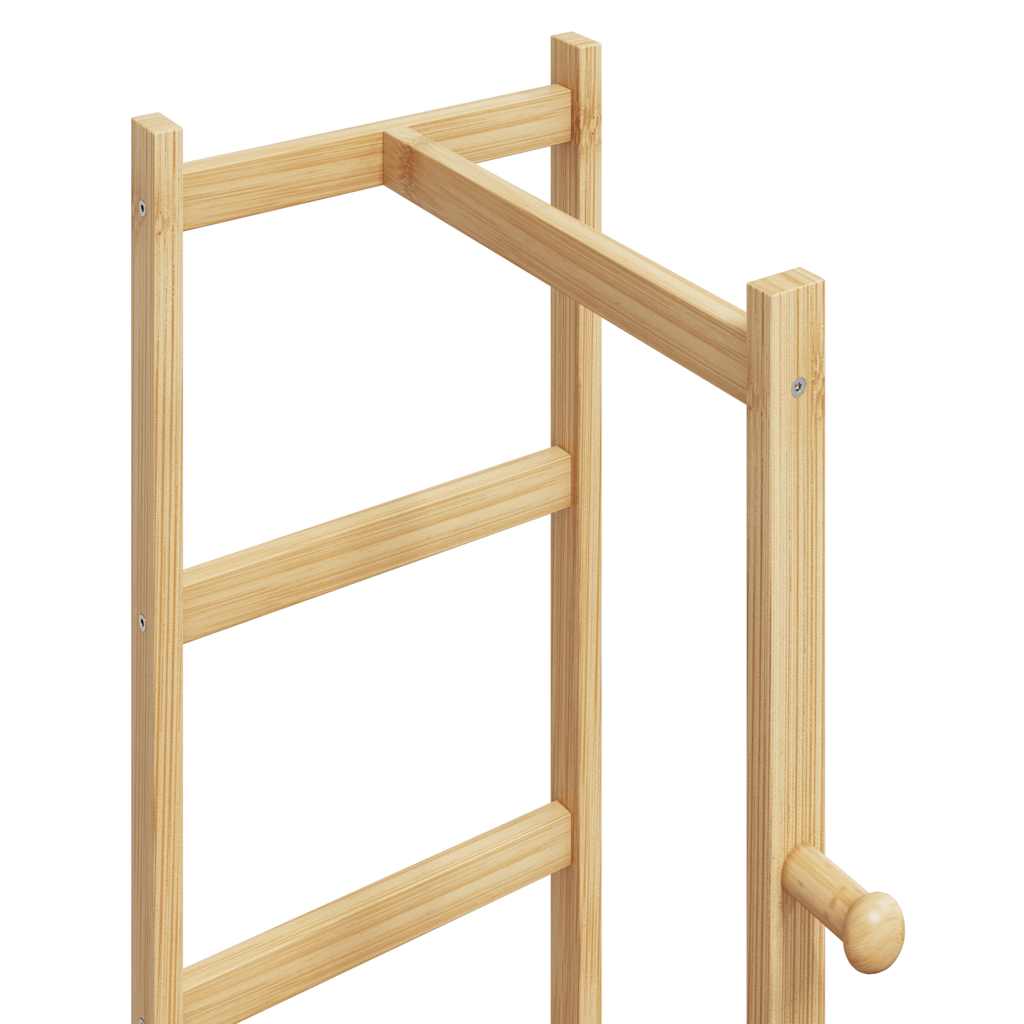 Kleiderständer Mit Haken Und Ablagen 38,5X30X156 Cm Bambus