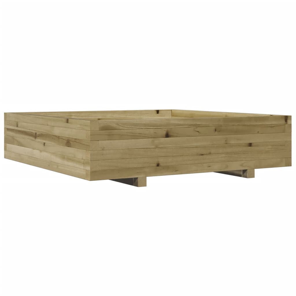 Pflanzkübel 100X100X26,5 Cm Kiefernholz Imprägniert Natürlich Imprägniert