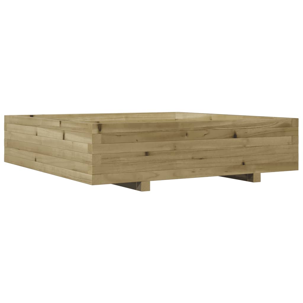 Pflanzkübel 100X100X26,5 Cm Kiefernholz Imprägniert Natürlich Imprägniert
