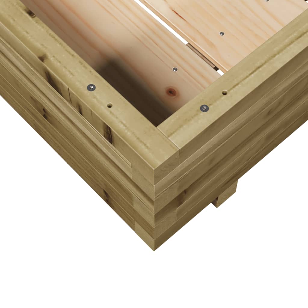 Pflanzkübel 100X100X26,5 Cm Kiefernholz Imprägniert Natürlich Imprägniert