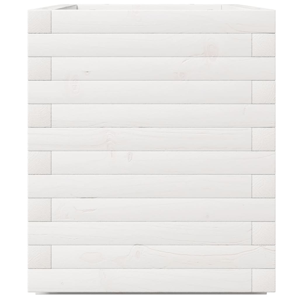 Pflanzkübel Weiß 70X40X49,5 Cm Massivholz Kiefer Natürlich Imprägniert