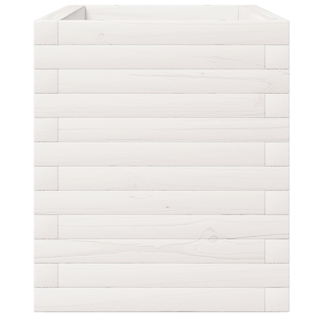 Pflanzkübel Weiß 110X40X49,5 Cm Massivholz Kiefer Natürlich Imprägniert