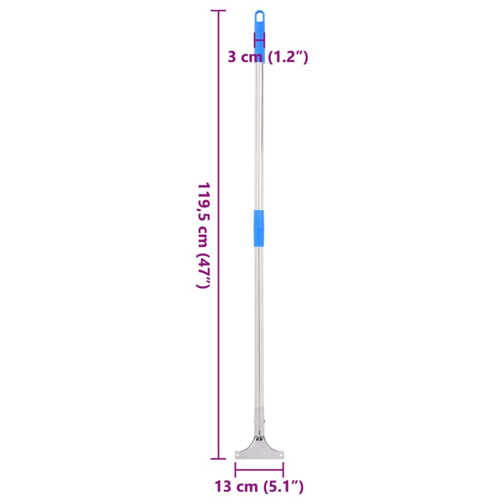 Bodenabzieher-Stiele 5 Stk. 119,5 Cm Stahl Und Kunststoff