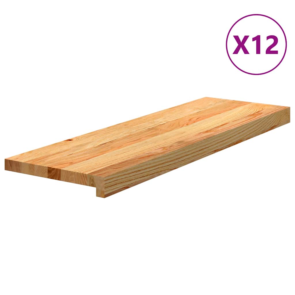 Treppenstufen 8 Stk. Massivholz Eiche Hellbraun