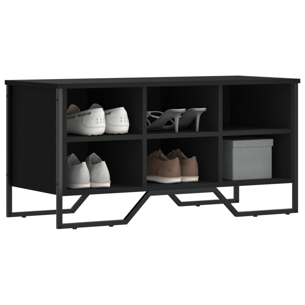 Schuhregal 90X38X61,5 Cm Holzwerkstoff Schwarz