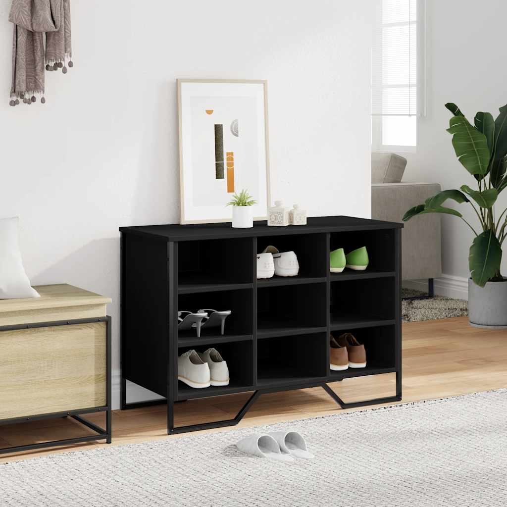 Schuhregal 90X38X61,5 Cm Holzwerkstoff Schwarz