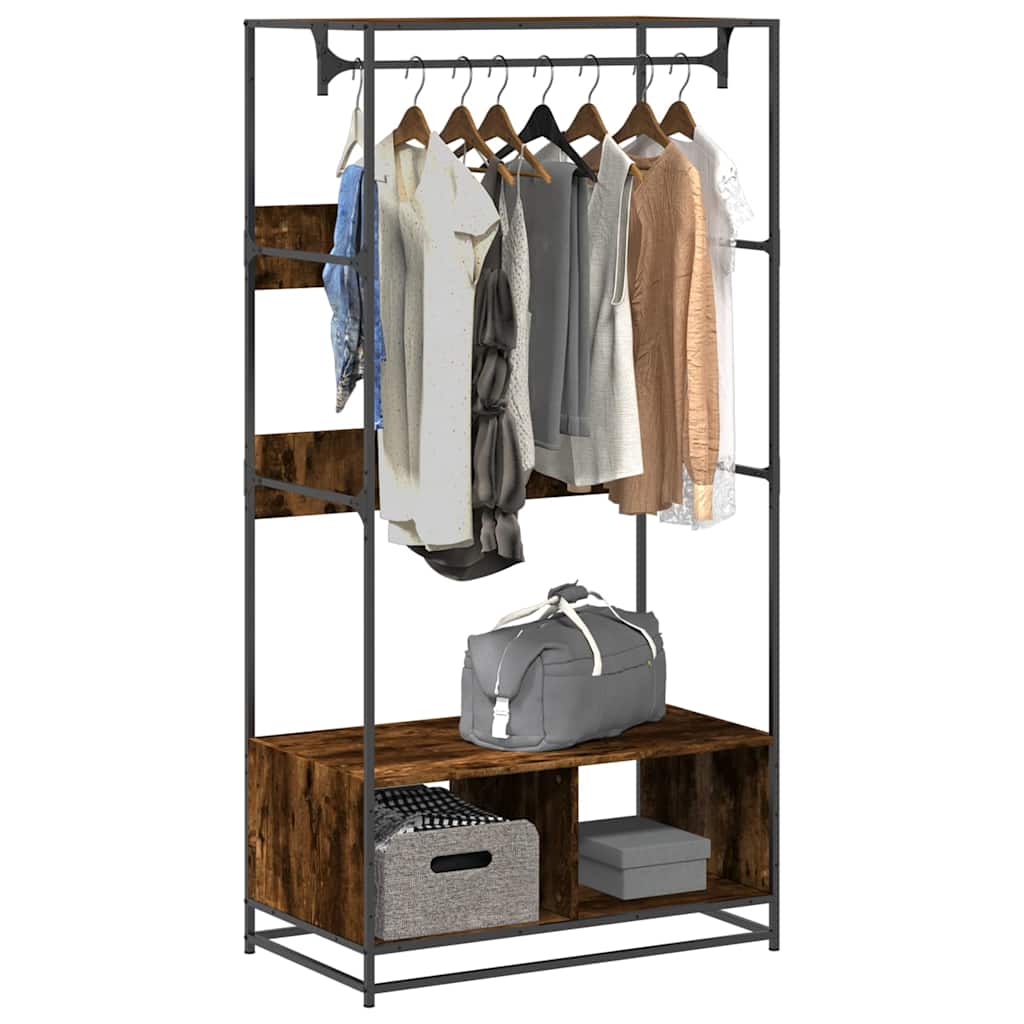 Kleiderständer Braun Eichen-Optik 90X50X180 Cm Holzwerkstoff
