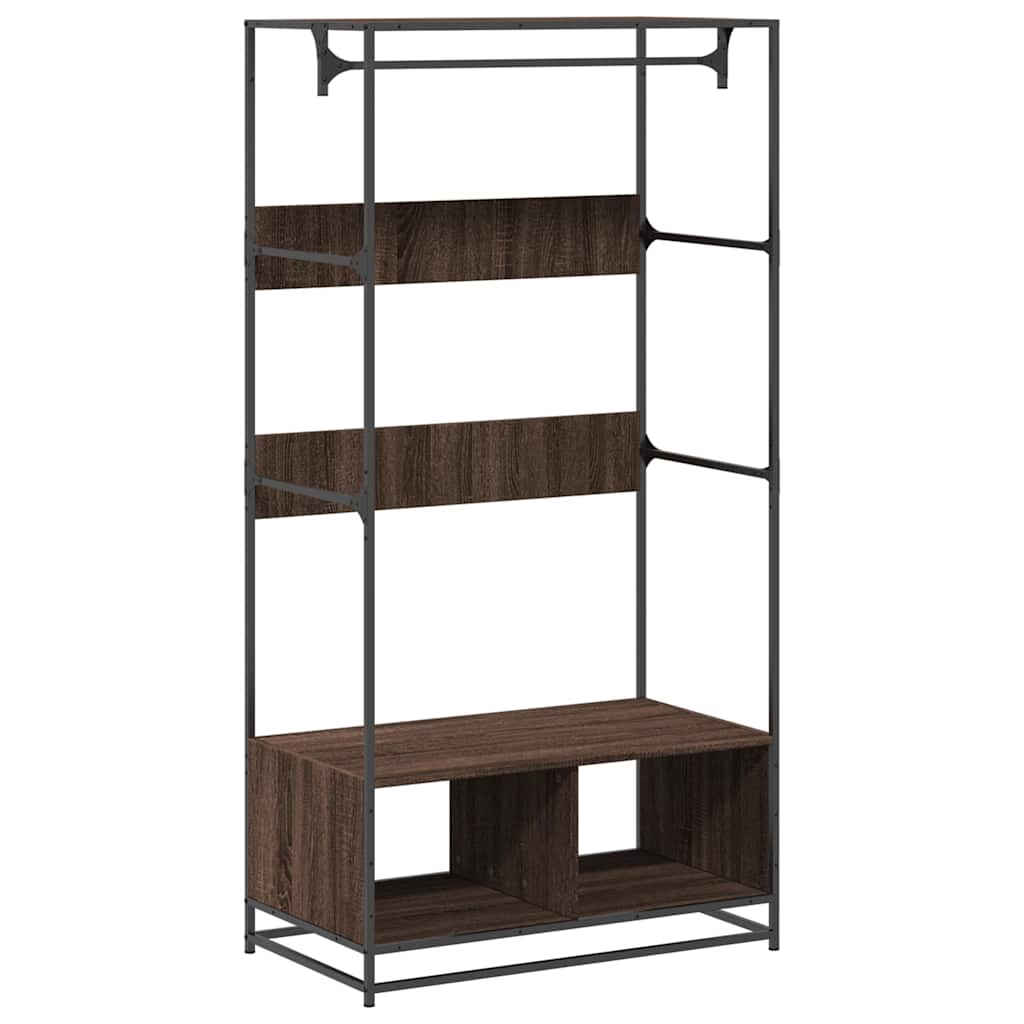 Kleiderständer Braun Eichen-Optik 90X50X180 Cm Holzwerkstoff