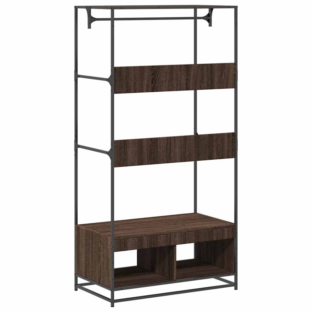 Kleiderständer Braun Eichen-Optik 90X50X180 Cm Holzwerkstoff