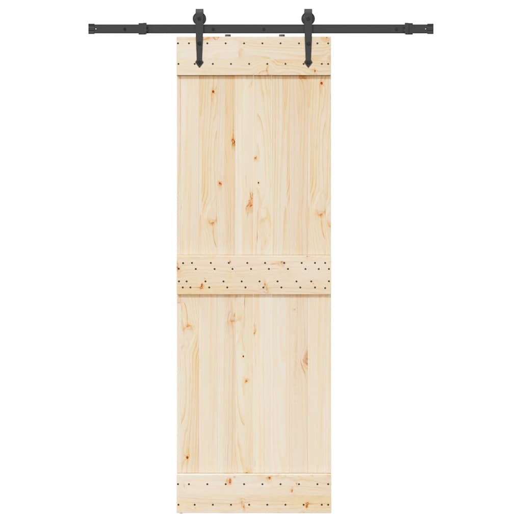 Schiebetürbeschlag-Set 213,5 Cm Stahl Schwarz