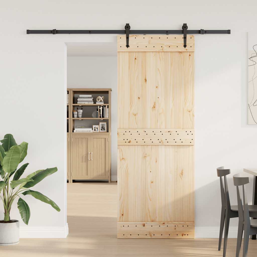 Schiebetürbeschlag-Set 213,5 Cm Stahl Schwarz