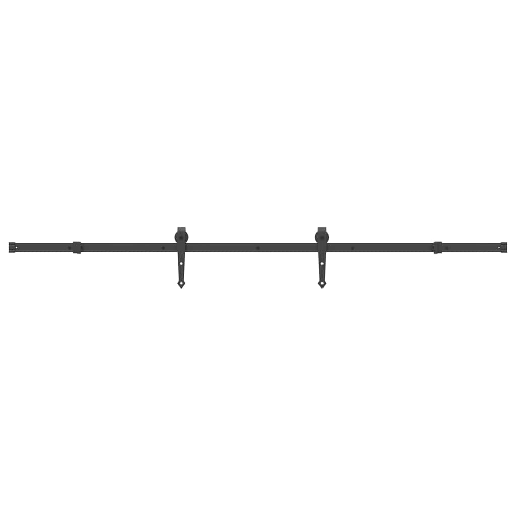 Schiebetürbeschlag-Set 213,5 Cm Stahl Schwarz