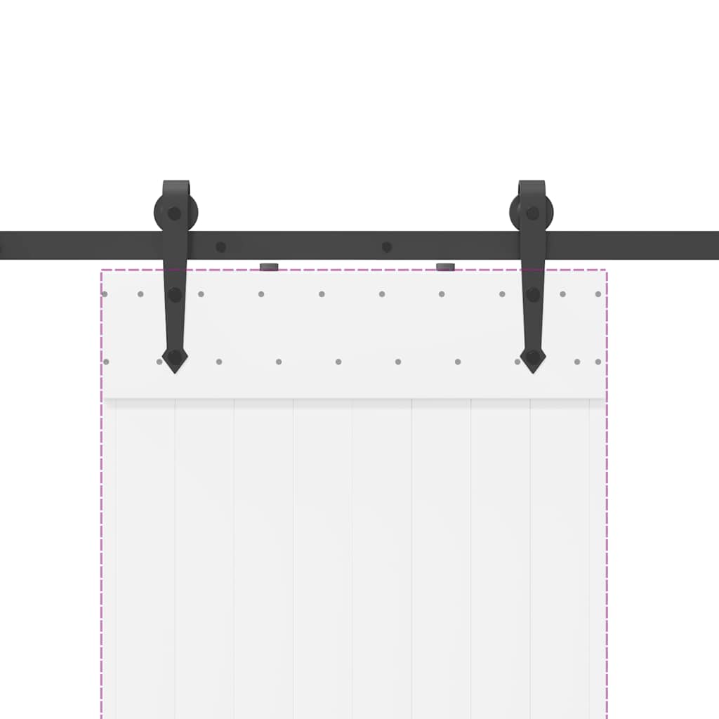 Schiebetürbeschlag-Set 213,5 Cm Stahl Schwarz