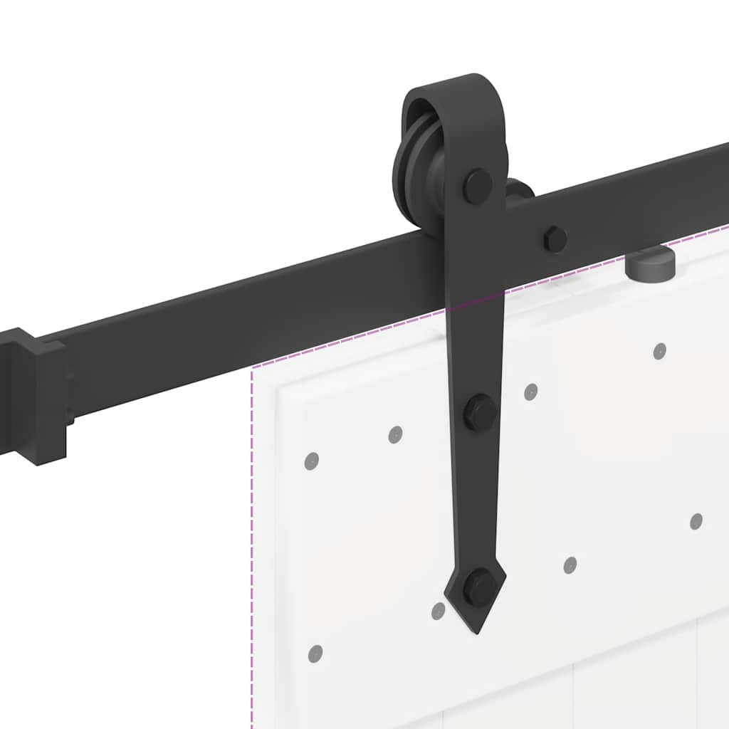 Schiebetürbeschlag-Set 213,5 Cm Stahl Schwarz