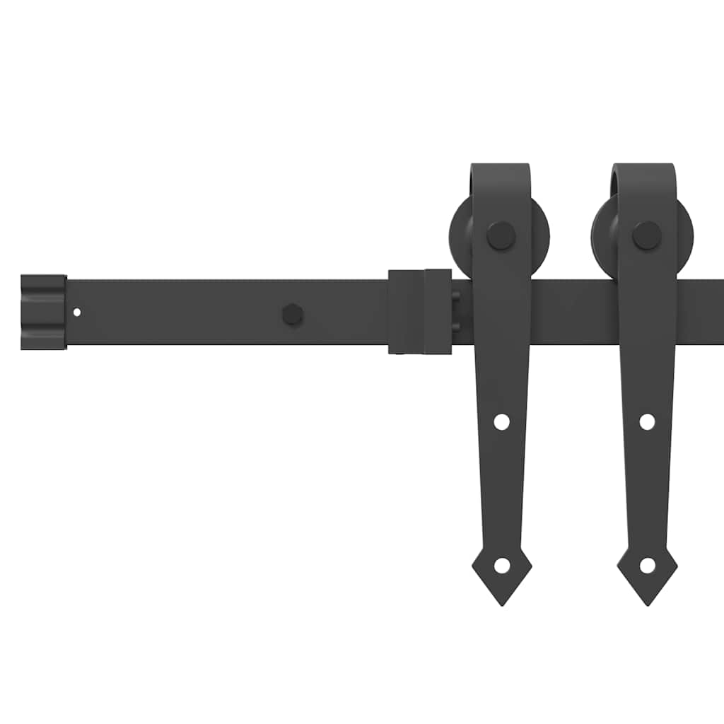 Schiebetürbeschlag-Set 213,5 Cm Stahl Schwarz
