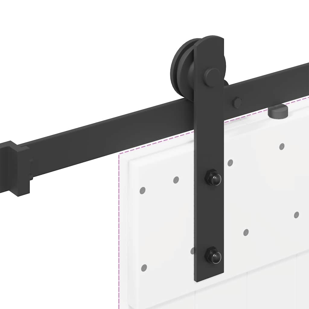 Schiebetürbeschlag-Set Stahl Schwarz