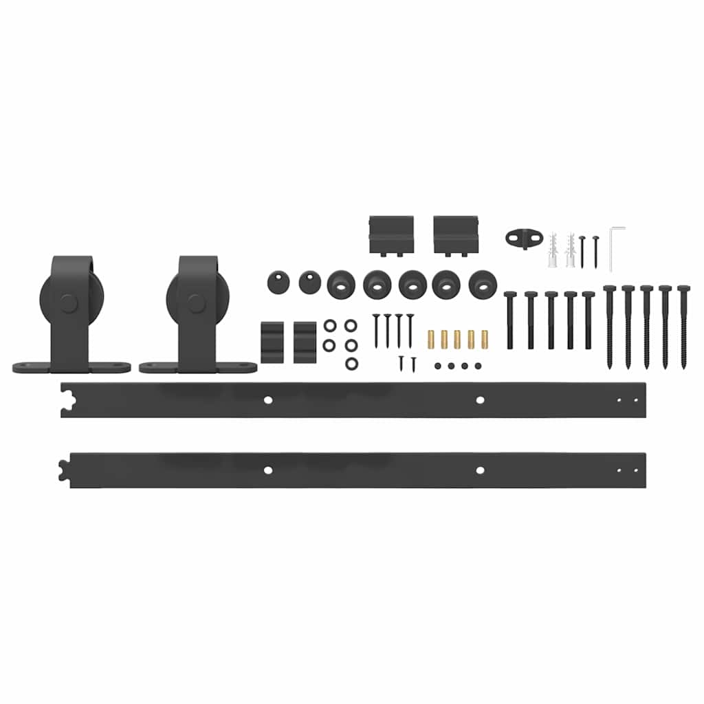 Schiebetürbeschlag-Set 152,5 Cm Stahl Schwarz