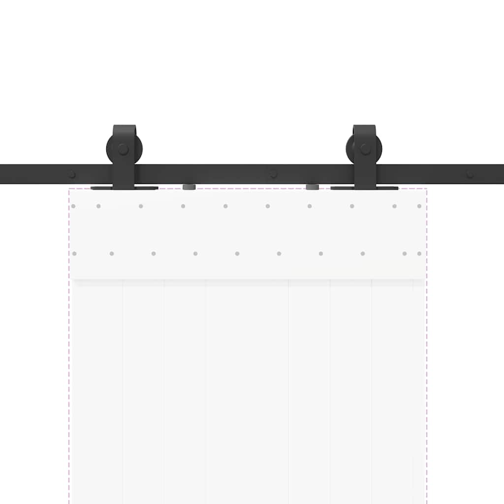 Schiebetürbeschlag-Set 152,5 Cm Stahl Schwarz