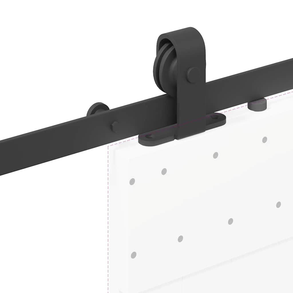 Schiebetürbeschlag-Set 152,5 Cm Stahl Schwarz