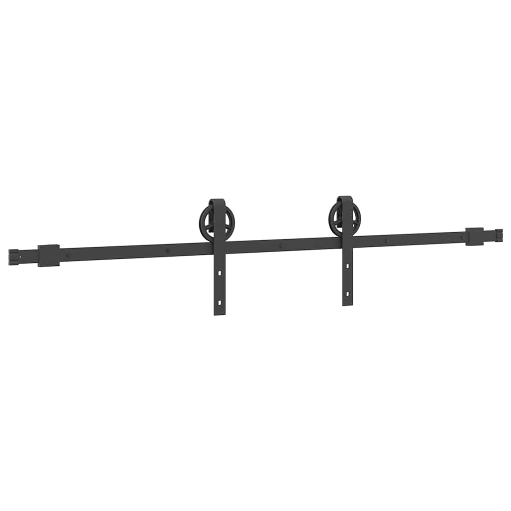 Schiebetürbeschlag-Set Stahl Schwarz