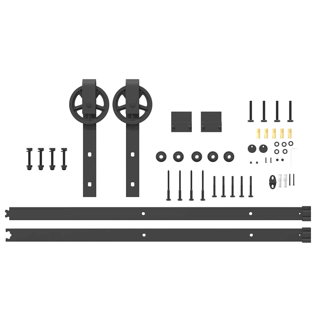 Schiebetürbeschlag-Set Stahl Schwarz