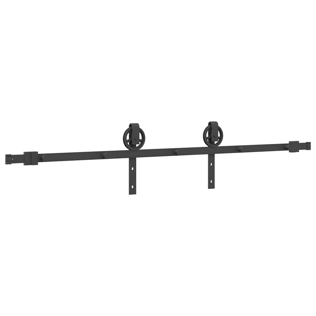 Schiebetürbeschlag-Set Stahl Schwarz