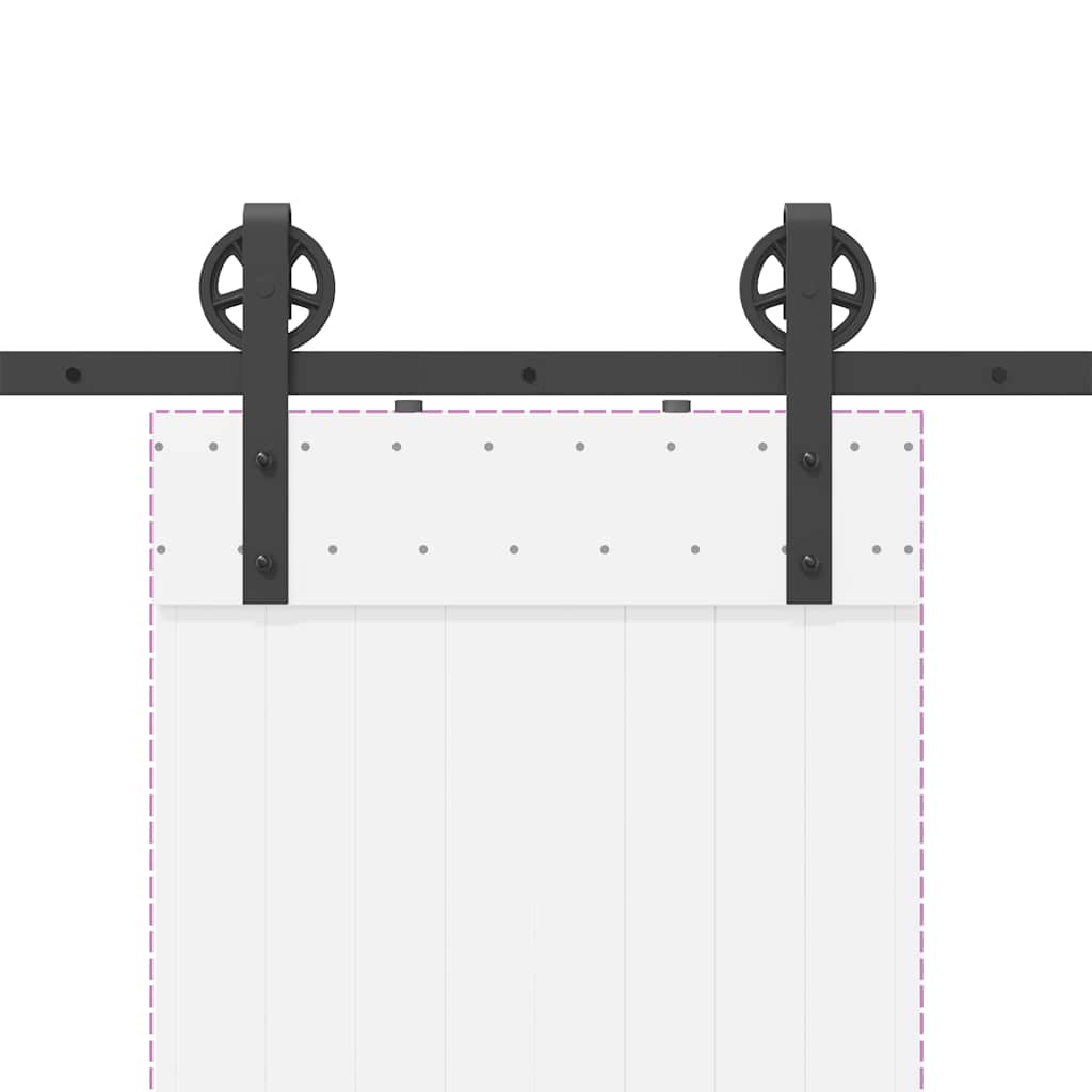 Schiebetürbeschlag-Set Stahl Schwarz