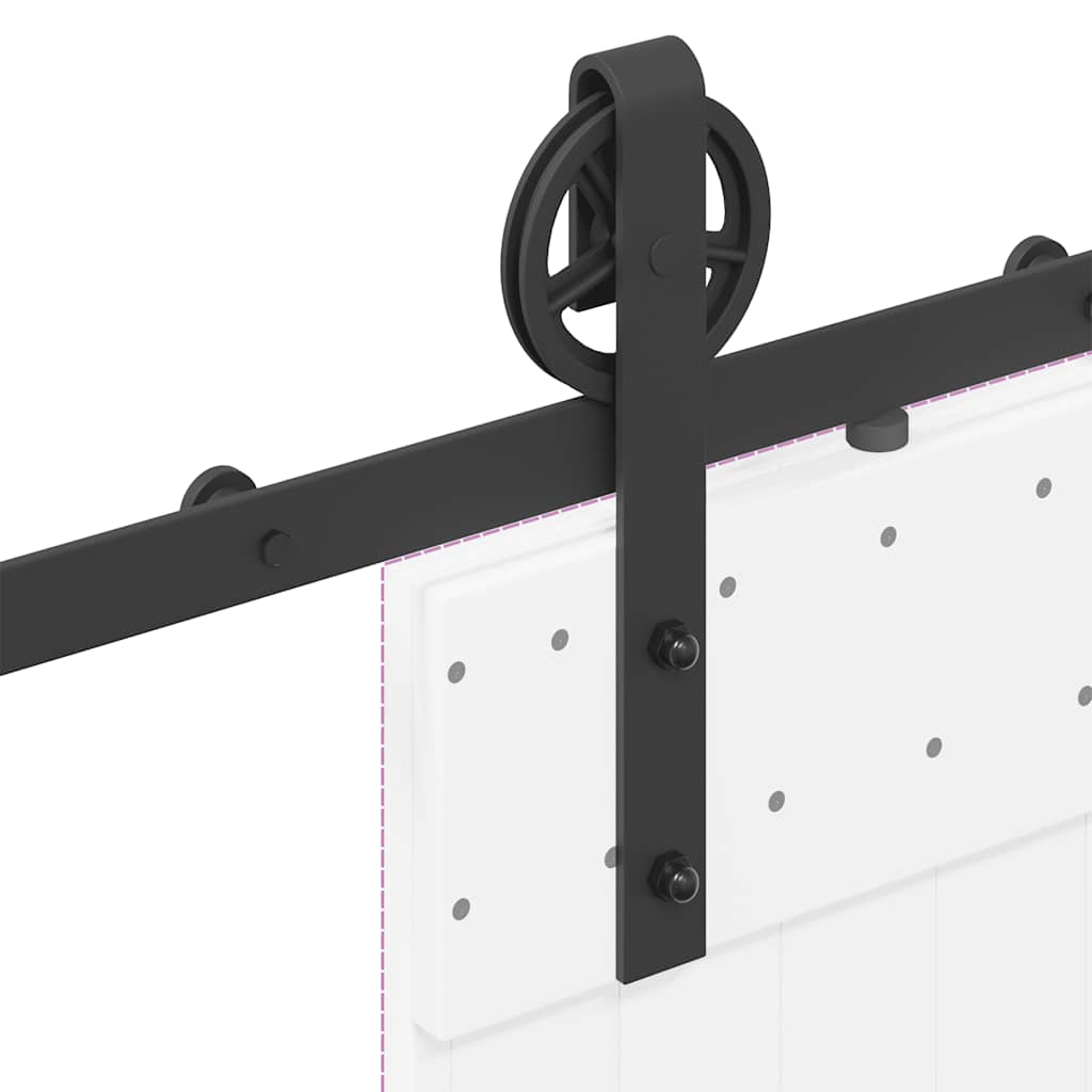 Schiebetürbeschlag-Set Stahl Schwarz