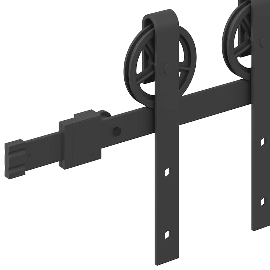 Schiebetürbeschlag-Set Stahl Schwarz
